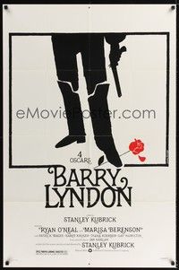 6c073 BARRY LYNDON 1sh '75 Stanley Kubrick, Ryan O'Neal, cool Bourduge artwork!