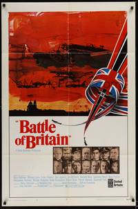 6c076 BATTLE OF BRITAIN style A 1sh '69 all-star cast in classic World War II battle!