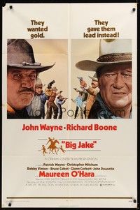 6c092 BIG JAKE 1sh '71 Richard Boone wanted gold but John Wayne gave him lead instead!
