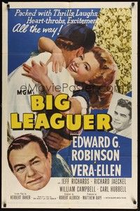 6c093 BIG LEAGUER 1sh '53 Edward G. Robinson, Vera-Ellen, Robert Aldrich directed, baseball!