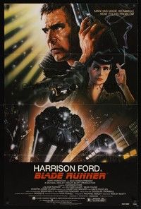 6c102 BLADE RUNNER 1sh '82 Ridley Scott sci-fi classic, art of Harrison Ford by John Alvin!