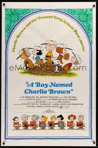 6c114 BOY NAMED CHARLIE BROWN 1sh '70 baseball art of Snoopy & the Peanuts by Charles M. Schulz!