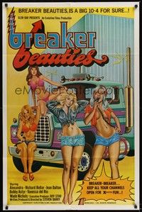 6c116 BREAKER BEAUTIES 1sh '77 sexy trucker girls in bikinis with CB radios!