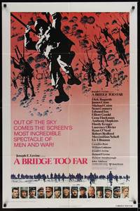 6c120 BRIDGE TOO FAR style B 1sh '77 Michael Caine, Sean Connery, cool art of paratroopers!