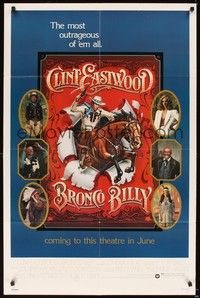 6c123 BRONCO BILLY advance 1sh '80 Clint Eastwood directs & stars, Roger Huyssen art!