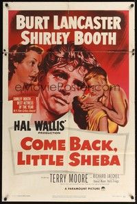 6c173 COME BACK LITTLE SHEBA 1sh '53 art of Burt Lancaster, Shirley Booth, Jaeckel & Moore!