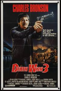 6c202 DEATH WISH 3 1sh '85 art of Charles Bronson bringing justice to the streets!