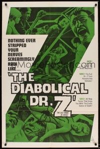 6c213 DIABOLICAL DR Z 1sh '66 director Jess Franco strips your nerves!
