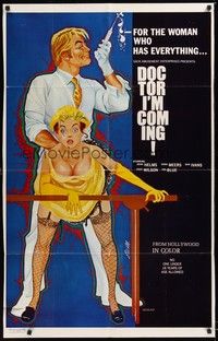 6c222 DOCTOR I'M COMING 1sh '71 John Holmes, wacky sex artwork by S.W.M.!