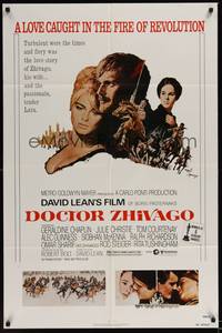6c223 DOCTOR ZHIVAGO 1sh R80 Omar Sharif, Julie Christie, David Lean English epic, Terpning art!