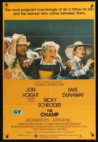 6c149 CHAMP English 1sh '79 different image of Jon Voight with Ricky Schroder, Faye Dunaway!