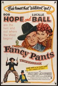 6c272 FANCY PANTS 1sh R62 Lucille Ball & wacky cowboy Bob Hope are driving the west wild!