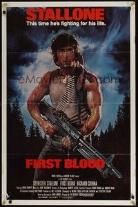 6c293 FIRST BLOOD 1sh '82 artwork of Sylvester Stallone as John Rambo by Drew Struzan!