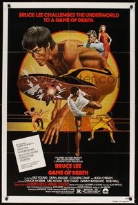 6c337 GAME OF DEATH 1sh '79 Bruce Lee, cool Bob Gleason martial arts artwork!