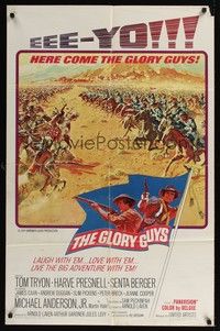 6c355 GLORY GUYS style B 1sh '65 Sam Peckinpah, here come the glory guys, epic battle art!