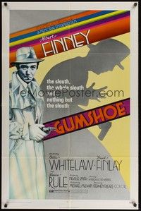 6c385 GUMSHOE 1sh '72 Stephen Frears directed, cool film noir artwork of Albert Finney!