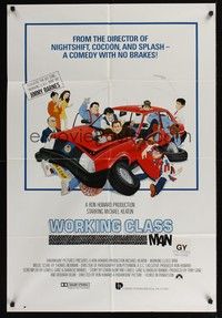 6c389 GUNG HO int'l 1sh '86 wacky art of Michael Keaton, Ron Howard directed, Working Class Man!