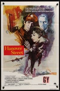 6c400 HANOVER STREET int'l 1sh '79 different art of Harrison Ford & Lesley-Anne Down in WWII!