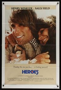 6c416 HEROES int'l 1sh '77 romantic close-up of Henry Winkler & Sally Field!