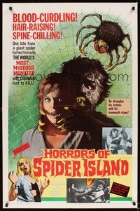 6c428 HORRORS OF SPIDER ISLAND 1sh '65 one bite and it turned him into a most hideous monster!