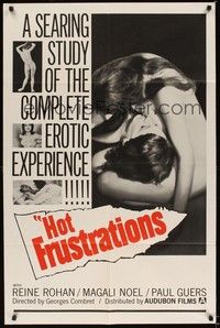 6c430 HOT FRUSTRATIONS 1sh '64 a searing study of the complete erotic experience!