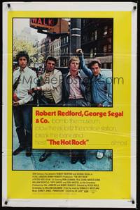 6c431 HOT ROCK 1sh '72 Robert Redford, George Segal, cool cast portrait on the street!