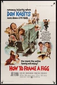 6c437 HOW TO FRAME A FIGG 1sh '71 Joe Flynn, wacky comedy images of Don Knotts!