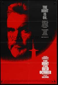 6c442 HUNT FOR RED OCTOBER 1sh '90 Russian military submarine captain Sean Connery, the hunt is on