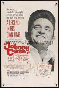 6c470 JOHNNY CASH 1sh '69 great portrait of most famous country music star!
