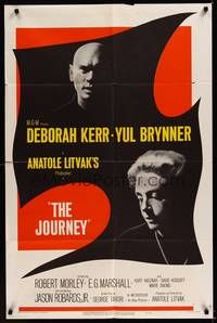 6c471 JOURNEY 1sh '58 close-up shadowy images of Yul Brynner, Deborah Kerr!