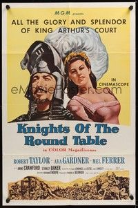 6c488 KNIGHTS OF THE ROUND TABLE 1sh R62 Robert Taylor as Lancelot, sexy Ava Gardner as Guinevere!