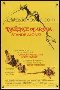 6c507 LAWRENCE OF ARABIA 1sh R71 David Lean classic starring Peter O'Toole!