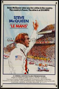 6c508 LE MANS 1sh '71 cool art of race car driver Steve McQueen waving at fans!