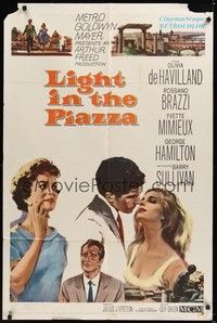 6c521 LIGHT IN THE PIAZZA 1sh '61 De Havilland, Yvette Mimieux, Rossano Brazzi & George Hamilton!