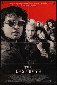 6c537 LOST BOYS 1sh '87 teen vampire Kiefer Sutherland, directed by Joel Schumacher!