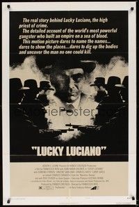 6c544 LUCKY LUCIANO style B 1sh '74 Gian Maria Volonte, Rod Steiger, the high priest of crime!