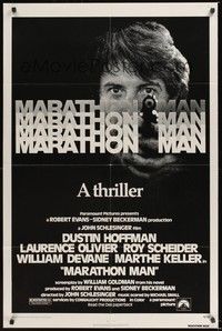 6c574 MARATHON MAN 1sh '76 cool image of Dustin Hoffman, John Schlesinger classic thriller!