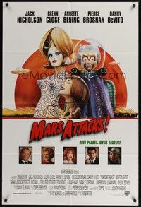 6c578 MARS ATTACKS! int'l 1sh '96 directed by Tim Burton, Jack Nicholson, Glenn Close, Brosnan!