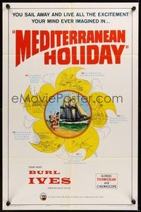6c584 MEDITERRANEAN HOLIDAY 1sh '64 Burl Ives, German, all the excitement your mind ever imagined!