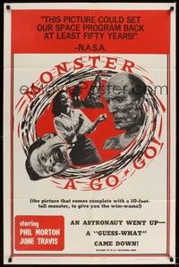 6c604 MONSTER A GO-GO 1sh '65 Herschell G Lewis, an astronaut went up, a 'guess what' came down!