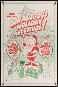 6c612 MR MAGOO'S CHRISTMAS CAROL/LITTLE SNOW WHITE 1sh '70 great cartoon artwork!
