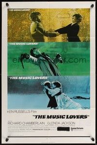 6c621 MUSIC LOVERS int'l 1sh '71 directed by Ken Russell, Richard Chamberlain & Glenda Jackson!