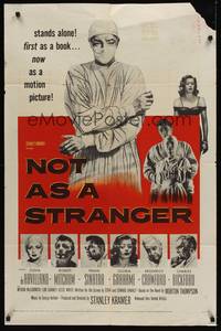 6c654 NOT AS A STRANGER 1sh '55 doctor Robert Mitchum, Olivia De Havilland, Frank Sinatra!