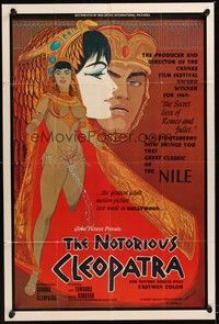 6c655 NOTORIOUS CLEOPATRA 1sh '70 sexy Marshall artwork of Egyptian Sonora!