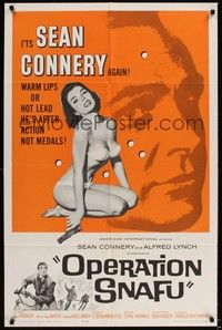 6c664 ON THE FIDDLE 1sh '65 huge close up of young Sean Connery + sexy girl, Operation Snafu!