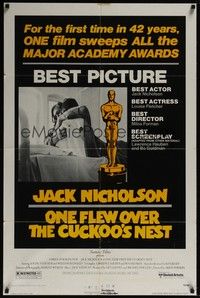 6c666 ONE FLEW OVER THE CUCKOO'S NEST awards 1sh '75 Jack Nicholson & Sampson, Milos Forman classic