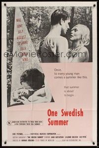 6c670 ONE SWEDISH SUMMER 1sh '71 once to every young man comes a summer like this!