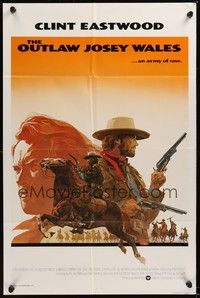 6c677 OUTLAW JOSEY WALES int'l 1sh '76 Clint Eastwood is an army of one, cool different artwork!