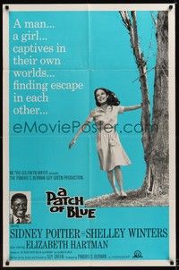 6c691 PATCH OF BLUE 1sh '66 Sidney Poitier & Elizabeth Hartman are each captive in their own world!
