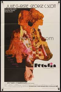 6c697 PETULIA 1sh '68 Richard Lester directed, art of pretty Julie Christie & George C. Scott!